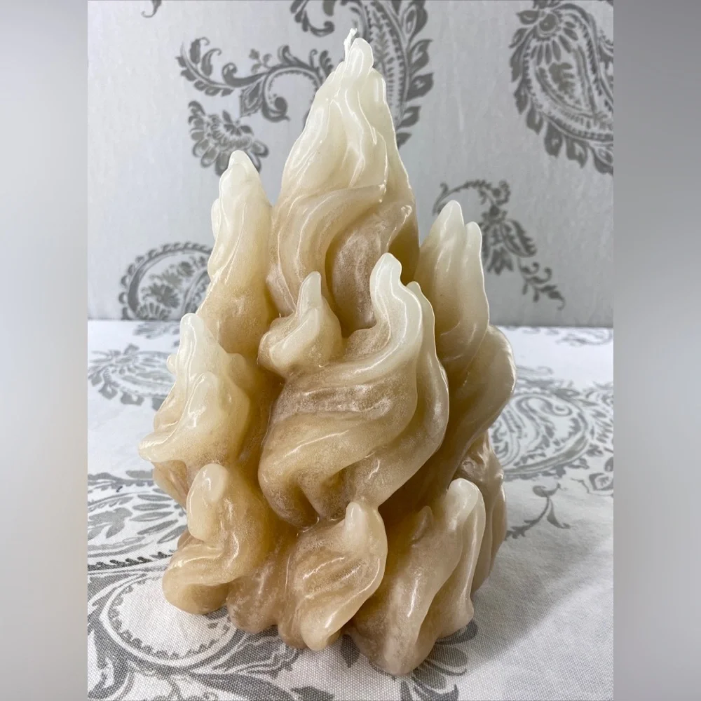Vintage M.A.C.(Mar Co) sculptured candle Flame Shaped California Artisan‎
